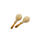 MARACAS PLASTICAS MANGO EN MADERA COLOR BEIGE